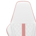 Silla gaming cuero sintético blanco y rosa