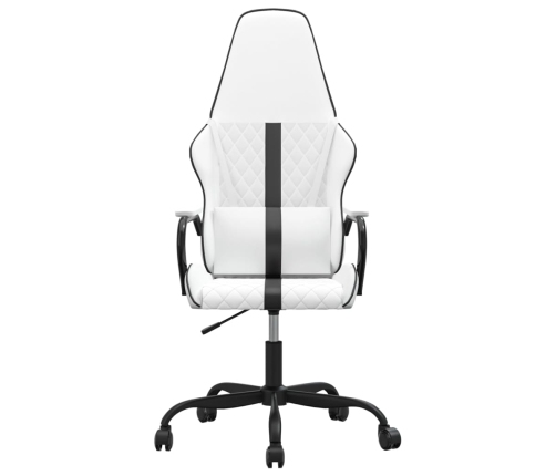 Silla gaming cuero sintético blanco y negro