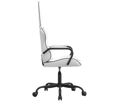 Silla gaming cuero sintético blanco y negro