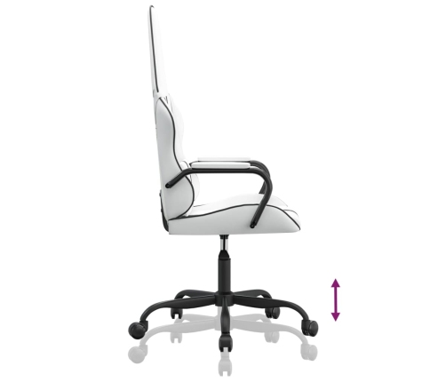 Silla gaming cuero sintético blanco y negro