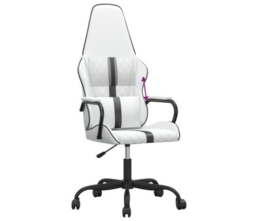 Silla gaming cuero sintético blanco y negro