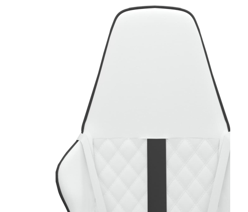 Silla gaming cuero sintético blanco y negro