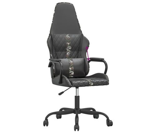 Silla gaming cuero sintético negro y camuflaje