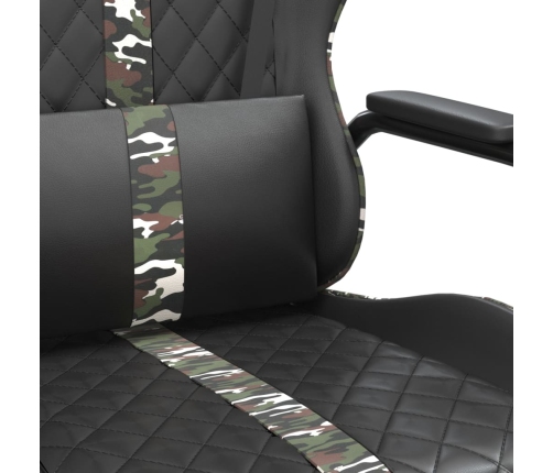 Silla gaming cuero sintético negro y camuflaje