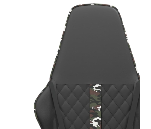 Silla gaming cuero sintético negro y camuflaje