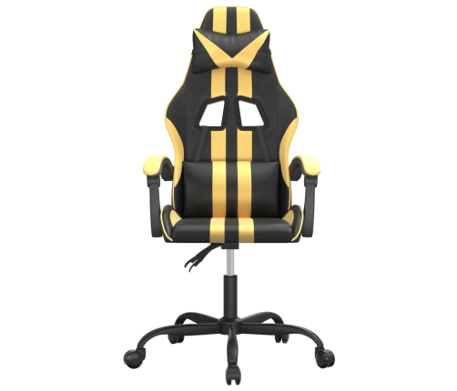 Silla gaming cuero sintético negro y dorado