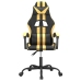 Silla gaming cuero sintético negro y dorado