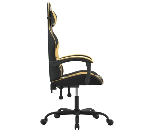 Silla gaming cuero sintético negro y dorado