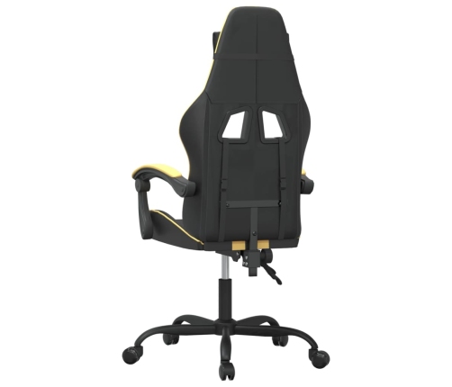 Silla gaming cuero sintético negro y dorado