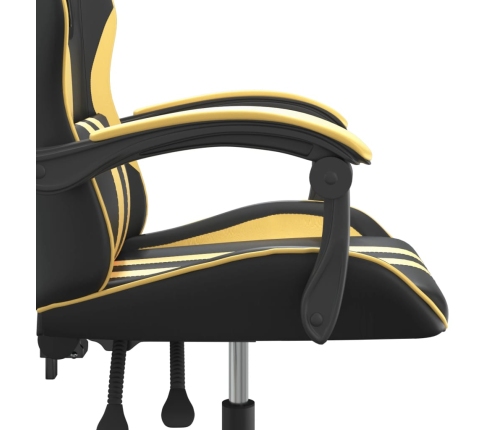 Silla gaming cuero sintético negro y dorado