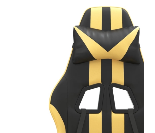 Silla gaming cuero sintético negro y dorado