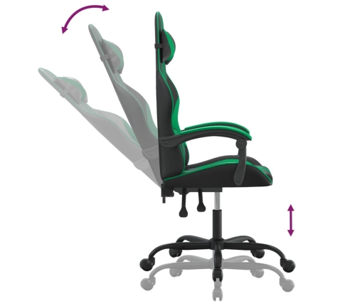 Silla gaming cuero sintético negro y verde