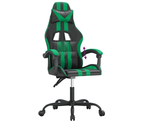 Silla gaming cuero sintético negro y verde