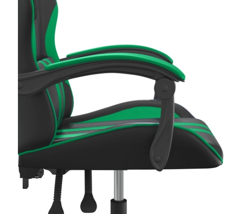 Silla gaming cuero sintético negro y verde