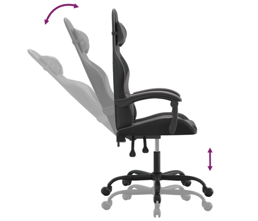 Silla gaming cuero sintético negro y gris