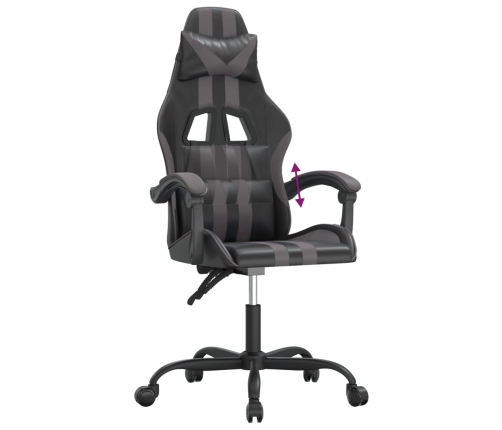 Silla gaming cuero sintético negro y gris