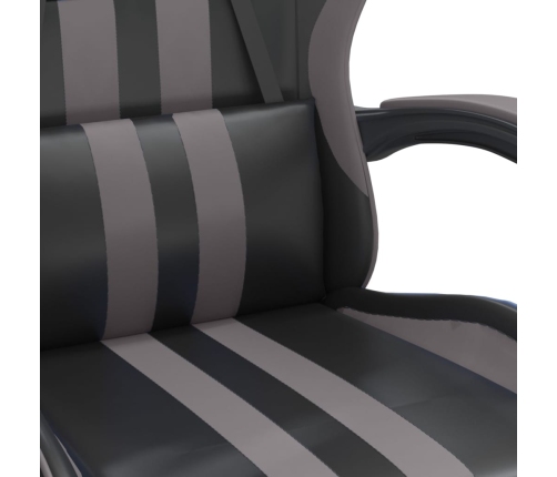 Silla gaming cuero sintético negro y gris