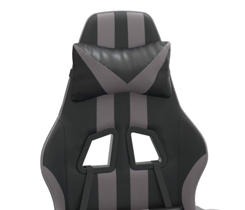 Silla gaming cuero sintético negro y gris