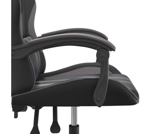 Silla gaming cuero sintético negro y gris