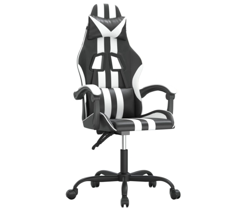 Silla gaming cuero sintético negro y blanco