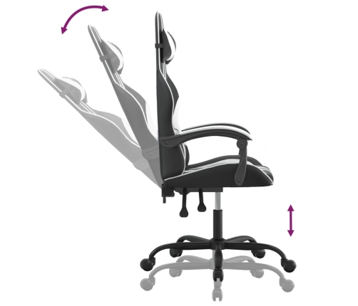 Silla gaming cuero sintético negro y blanco