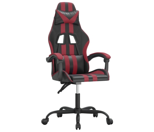 Silla gaming cuero sintético negro y rojo vino tinto