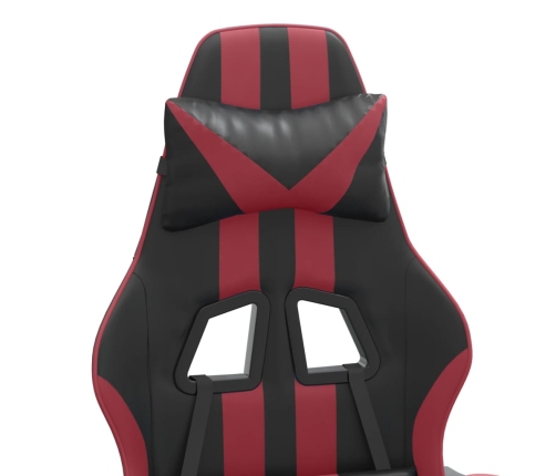 Silla gaming cuero sintético negro y rojo vino tinto