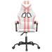 Silla gaming cuero sintético blanco y rosa