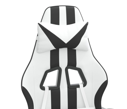 Silla gaming cuero sintético blanco y negro