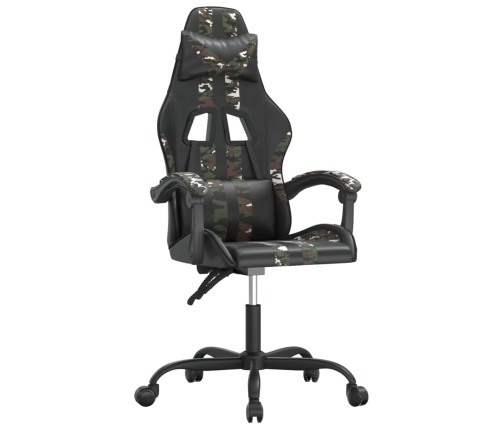 Silla gaming cuero sintético negro y camuflaje