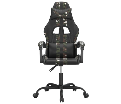 Silla gaming cuero sintético negro y camuflaje