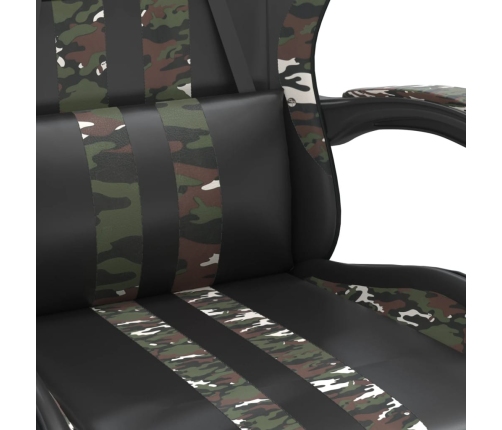 Silla gaming cuero sintético negro y camuflaje