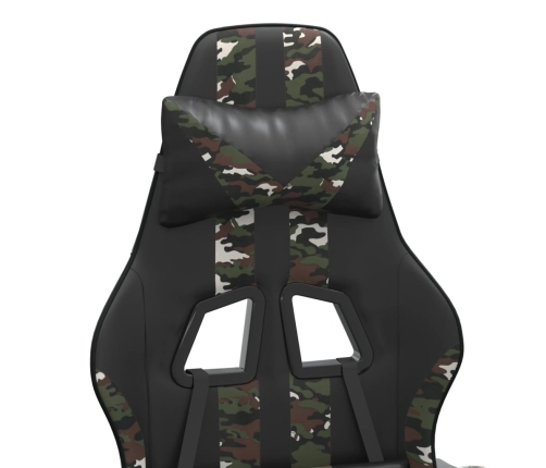 Silla gaming cuero sintético negro y camuflaje