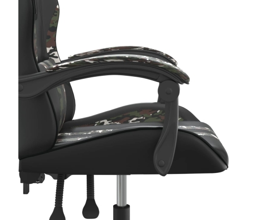 Silla gaming cuero sintético negro y camuflaje