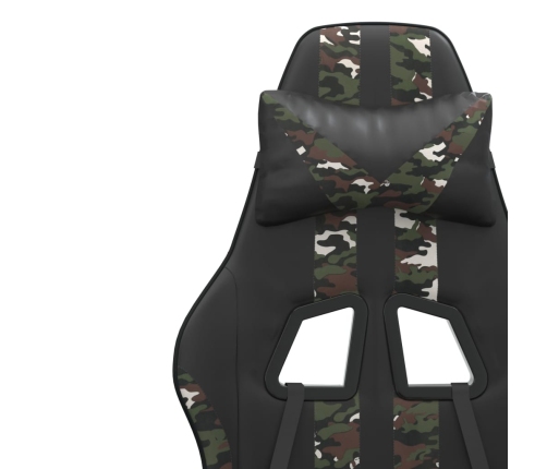 Silla gaming cuero sintético negro y camuflaje