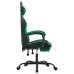 Silla gaming con reposapiés cuero sintético negro verde