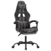 Silla gaming con reposapiés cuero sintético negro gris