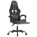 Silla gaming con reposapiés cuero sintético negro gris