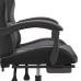 Silla gaming con reposapiés cuero sintético negro gris