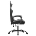 Silla gaming con reposapiés cuero sintético negro blanco