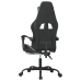 Silla gaming con reposapiés cuero sintético negro blanco