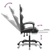 Silla gaming con reposapiés cuero sintético negro blanco