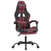 Silla gaming con reposapiés cuero sintético negro rojo tinto