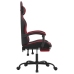 Silla gaming con reposapiés cuero sintético negro rojo tinto