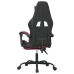 Silla gaming con reposapiés cuero sintético negro rojo tinto