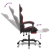 Silla gaming con reposapiés cuero sintético negro rojo tinto