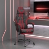 Silla gaming con reposapiés cuero sintético negro rojo tinto