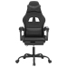 Silla gaming con reposapiés cuero sintético negro