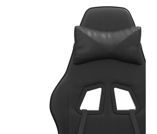 Silla gaming con reposapiés cuero sintético negro