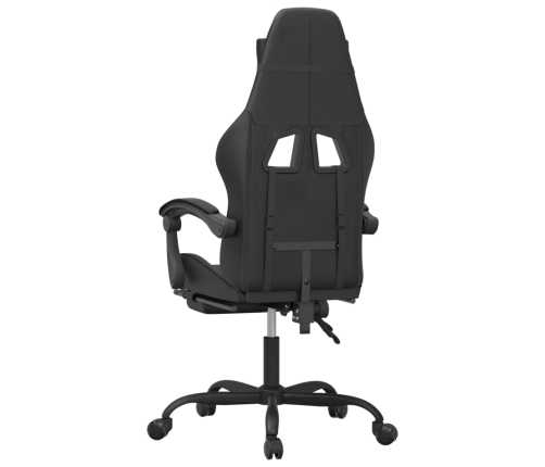 Silla gaming con reposapiés cuero sintético negro